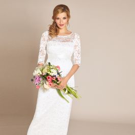 TIFFANY ROSE Zwangerschaps bruidsjurk Amelia long ivory ceintuur Bellyfashion
