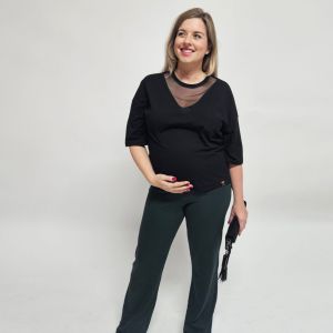 Shirt 3/4e mouw Mesh black