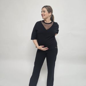 Shirt 3/4e mouw Mesh black