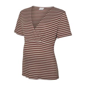 mamalicious - Voedingsshirt Barbara stripes mohogany