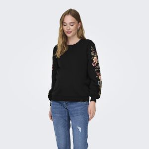 Only Maternity - sweater Conny black flower print