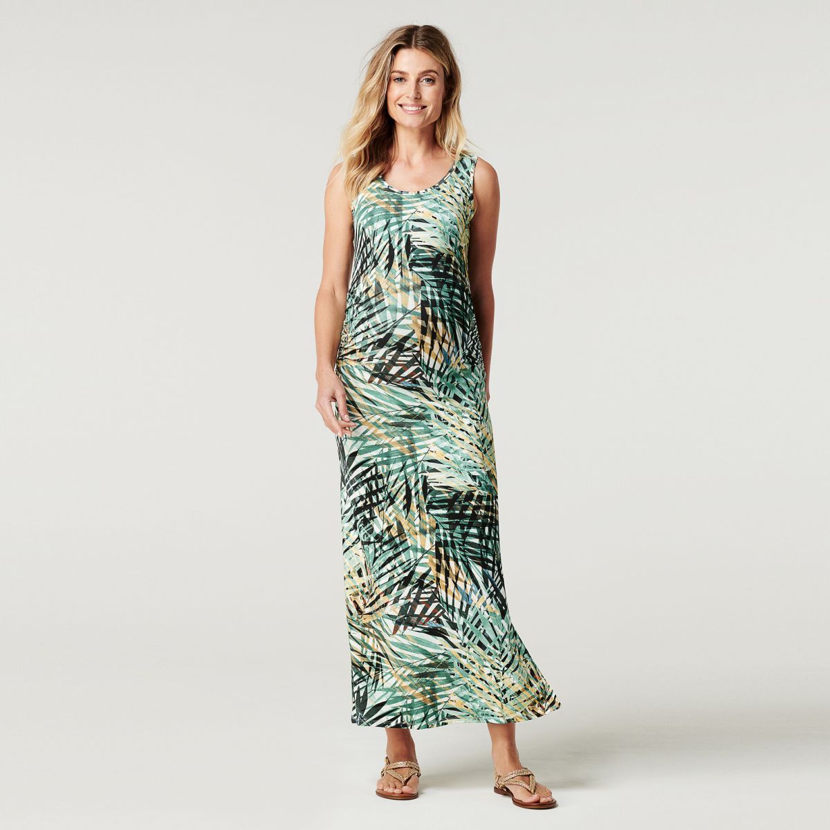 stel voor Bedreven Rang NOPPIES - maxi jurk Elizabeth leafprint - Bellyfashion.nl