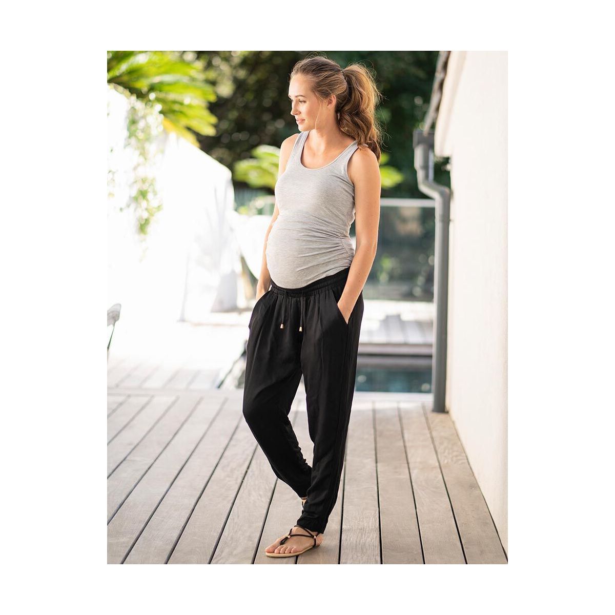 SERAPHINE - zomerbroek Gladyce black - Bellyfashion.nl