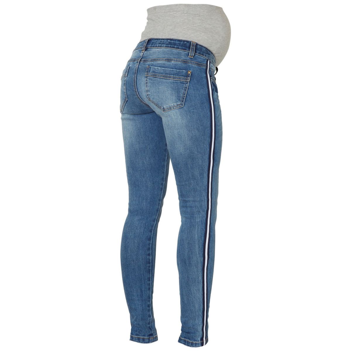 Blaze andere Kostuum MAMALICIOUS - Slim jeans tape light blue denim - Bellyfashion.nl