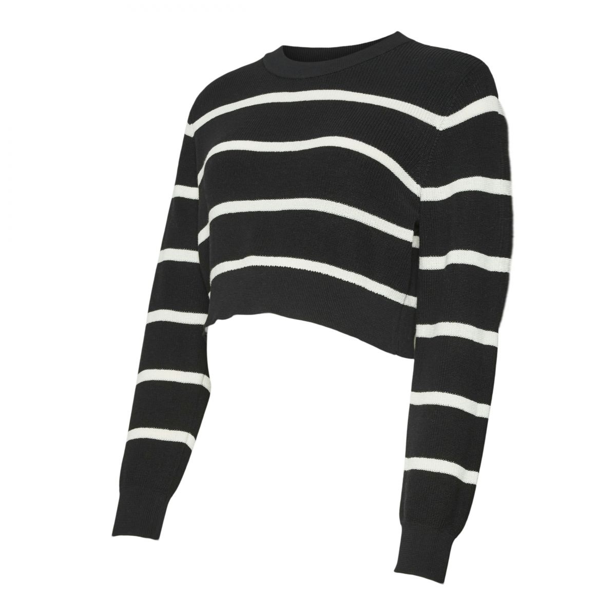 MAMALICIOUS cropped trui Pamela stripe black Bellyfashion