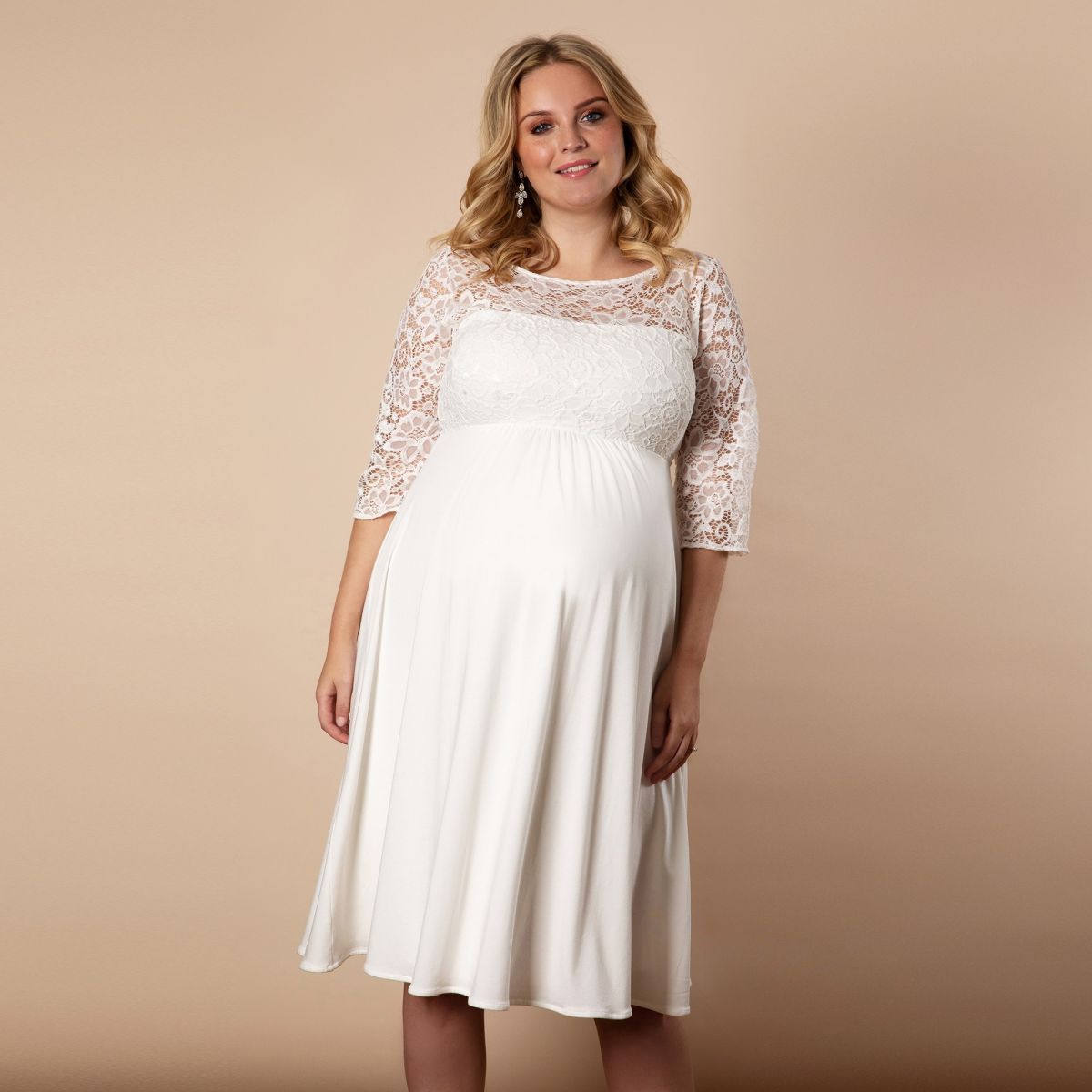 Promotie Renovatie Wet en regelgeving TIFFANY ROSE - Zwangerschapsbruidsjurk Lucia short ivory plus size -  Bellyfashion.nl